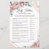 Boho blush rozen rozen gouden lijst Baby Tradities (Voorkant)