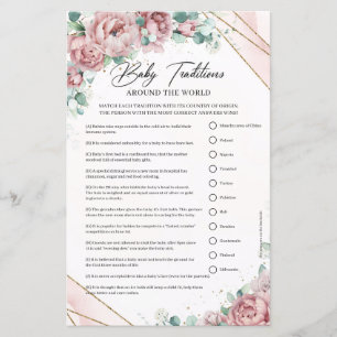 Boho blush rozen rozen gouden lijst Baby Tradities