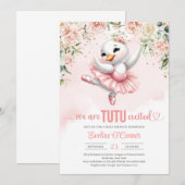 Boho blush rozen Swan tutu ballerina roze jurk Kaart (Voorkant / Achterkant)