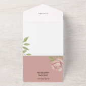 Boho Blush Rozen Waterverf Handgeschilderd All In One Uitnodiging (Buitenkant)