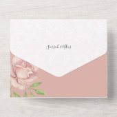 Boho Blush Rozen Waterverf Handgeschilderd All In One Uitnodiging (Achterkant)