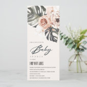 BOHO BLUSH RUST MONSTERA BABY SHOWER KAART (Staand voorkant)