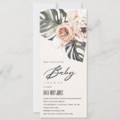 BOHO BLUSH RUST MONSTERA BABY SHOWER KAART (Voorkant)