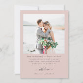 Boho Blush Script Meerdere foto bruiloft Bedankkaart (Achterkant)