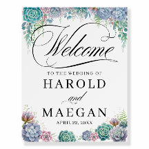 Boho Blush Succulent Wedding Welkom