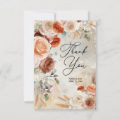 Boho Blush Terracotta Cream Floral Wedding Bedankkaart (Voorkant)
