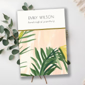 Boho Blush Tropische Palm Leaf Blank Sieraden Houd Visitekaartje