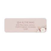 Boho Blush Trouw Uitnodiging Retourlabel Etiket (Voorkant)