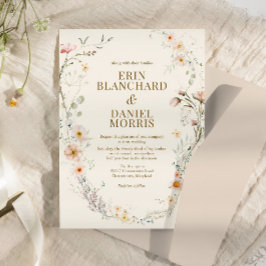 Boho Blush Watercolor Wilde Bloem Kaart