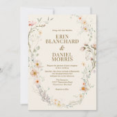 Boho Blush Watercolor Wilde Bloem Kaart (Voorkant)