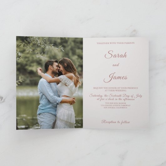 Boho Blush Waterverf Bloed Pampas Grass Wedding (Binnen)