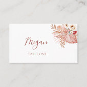 Boho Blush Waterverf Floral Wedding Place Card Plaatskaartje (Voorkant)