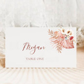 Boho Blush Waterverf Floral Wedding Place Card Plaatskaartje
