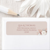 Boho Blush Wedding Invite Return Label (Insitu)