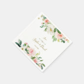 Boho Blush White Flowers Handwriting Weddenschap Servet (Hoek)