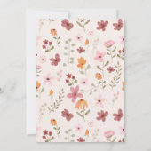 Boho blush wilde bloemen vlinders vrijgezellenfees kaart (Achterkant)