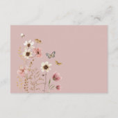 Boho Blush Wildflower Luier Raffle Baby Meisje Informatiekaartje (Achterkant)