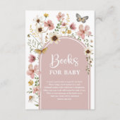 Boho Blush Wildflower Meadow Boeken voor Baby Meis Informatiekaartje (Voorkant)