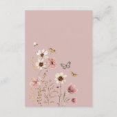 Boho Blush Wildflower Meadow Boeken voor Baby Meis Informatiekaartje (Achterkant)