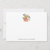 Boho Blush Yellow Botanical Flowers gepersonalisee Notitiekaartje (Voorkant)