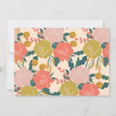 Boho Blush Yellow Botanical Flowers gepersonalisee Notitiekaartje (Achterkant)