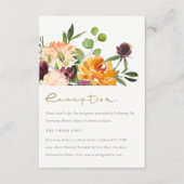 Boho Blush Yellow Sinaasappel Floral Bunch Recepti Informatiekaartje (Voorkant)