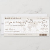 Boho Boarding Pass Bestemming Bruiloft Kaart (Voorkant)