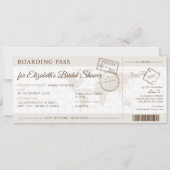 Boho Boarding Pass Bestemming Vrijgezellenfeest Kaart (Voorkant)
