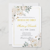 Boho boda de oro con flor blanca kaart (Voorkant)