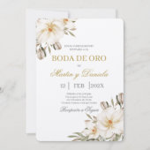 Boho boda de oro con flor blanca kaart (Voorkant)