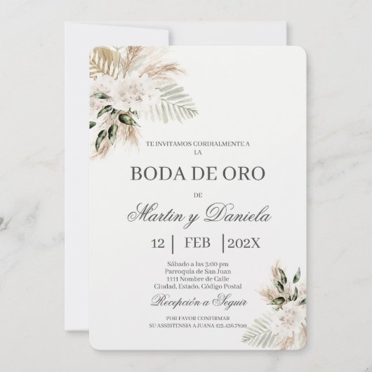 Boho boda de oro kaart (Voorkant)