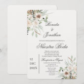 Boho boda en español kaart (Voorkant / Achterkant)