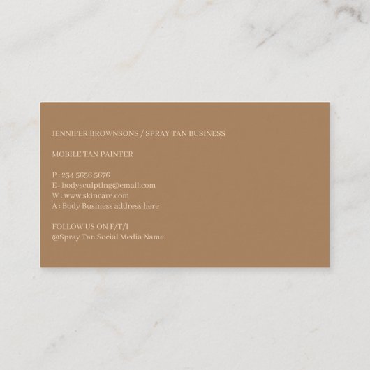 Boho Body Skincare Visitekaartje (Achterkant)