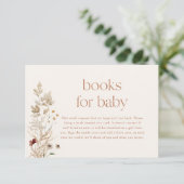 Boho Boeken voor Baby Kaart, Herfst Modern Floral  Kaart (Staand voorkant)