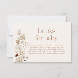 Boho Boeken voor Baby Kaart, Herfst Modern Floral  Kaart