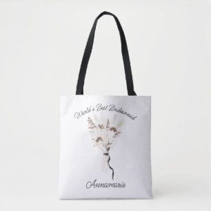Boho Boeket Gedroogde Bloemen Bruidsmeisje Tote Bag