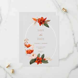 Boho boeket met vurige bloem Save The Date