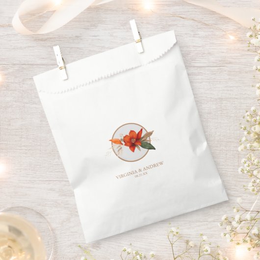 Boho boeket met vurige bloemen bedankzakje (Geknipt)