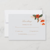 Boho boeket met vurige bloemen bruiloft RSVP kaartje (Voorkant)