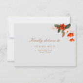 Boho boeket met vurige bloemen bruiloft RSVP kaartje (Achterkant)