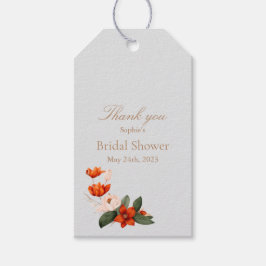 Boho boeket met vurige bloemen cadeaulabel