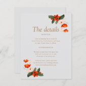 Boho boeket met vurige bloemen informatiekaartje (Voorkant / Achterkant)