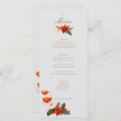 Boho boeket met vurige bloemen Menu (Voorkant / Achterkant)