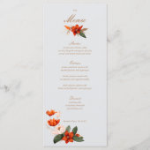 Boho boeket met vurige bloemen Menu (Voorkant)
