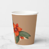 Boho boeket met vurige bloemen papieren bekers (Achterkant)