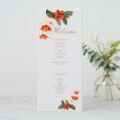 Boho boeket met vurige bloemen programmakaart (Staand voorkant)