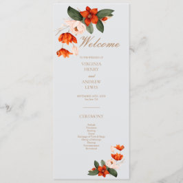 Boho boeket met vurige bloemen programmakaart