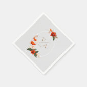 Boho boeket met vurige bloemen servet (Hoek)