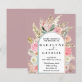  Boho Boeket Pampas Gras Boog Budget Uitnodiging (Voorkant / Achterkant)