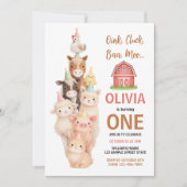 Boho Boerderij Dier 1e Verjaardag | Cute Rustieke  Kaart (Voorkant)